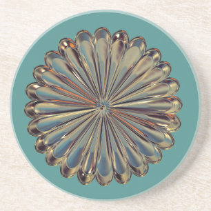 Art deco flower medallion  stone coaster