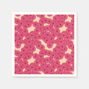 Art Deco flower pattern - deep pink and peach Napkin