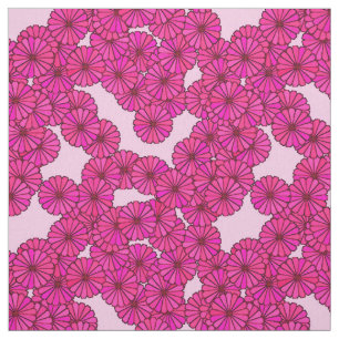 Art Deco flower pattern - magenta on pink Fabric