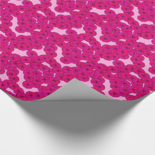 Art Deco flower pattern - magenta on pink Wrapping Paper