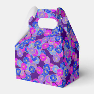 Art Deco flower pattern - violet, blue and purple Favour Box