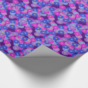 Art Deco flower pattern - violet, blue and purple Wrapping Paper