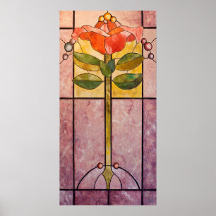 Art Deco flower Poster