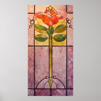 Art Deco flower Poster