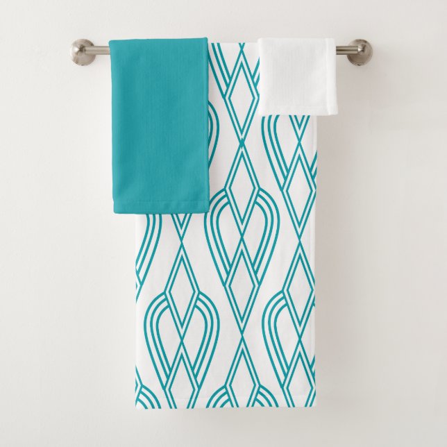 Art Deco Flowerbeds  Bath Towel Set (Insitu)