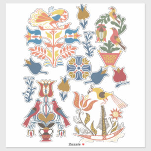 Art Deco Flowers and Birds floral elements