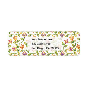 Art Deco Flowers, Leaves and Beads ANY COLOR BACKG