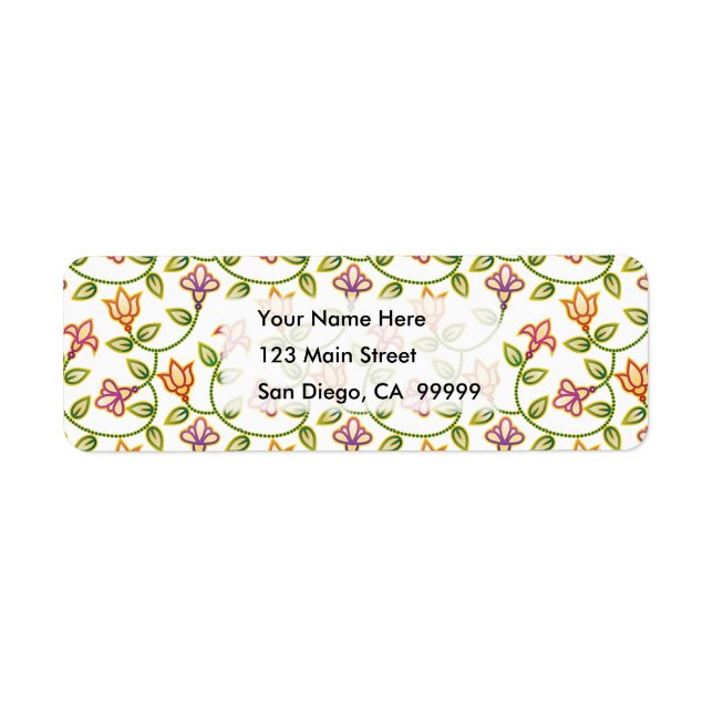 Art Deco Flowers, Leaves and Beads ANY COLOR BACKG (Front)