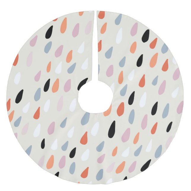 Art Deco Flowers: Modern Seamless Brushed Polyester Tree Skirt (Front)