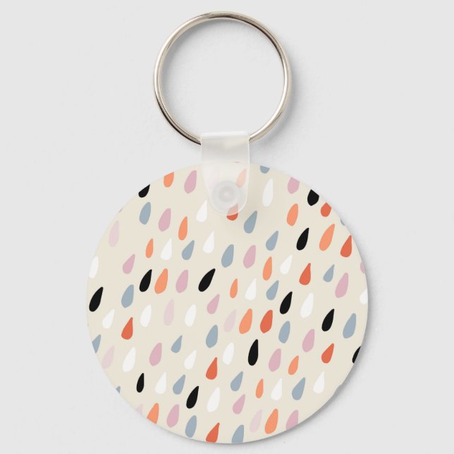 Art Deco Flowers: Modern Seamless Key Ring (Front)