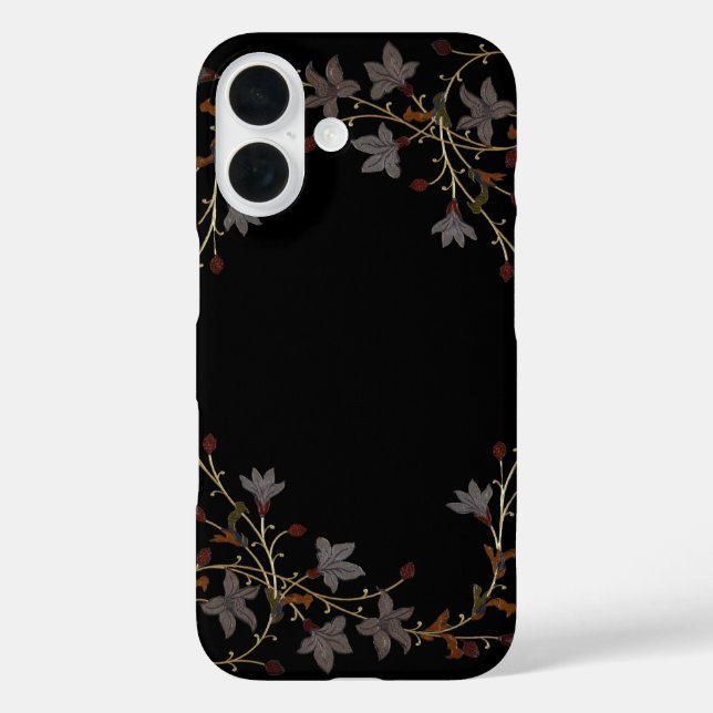 Art Deco Flowers On Black Case-Mate iPhone Case (Back)