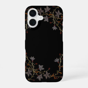 Art Deco Flowers On Black iPhone 16 Case