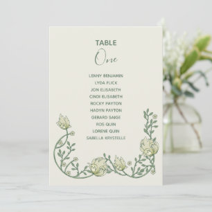 Art deco flowers Table Number Seating Chart