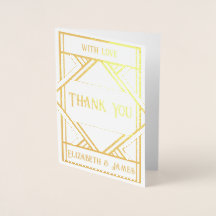 Art Deco Foil Thank You Cards