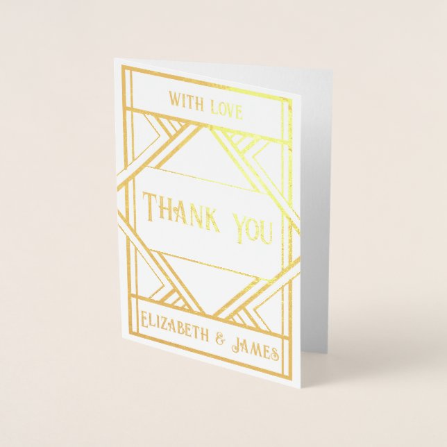 Art Deco Foil Thank You Cards (Front)