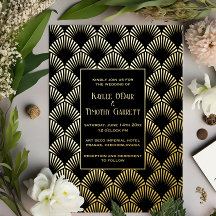 Art Deco Foil Wedding/Anniversary/Party Invitation