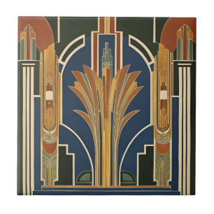 Art Deco Fountain Ceramic Tile
