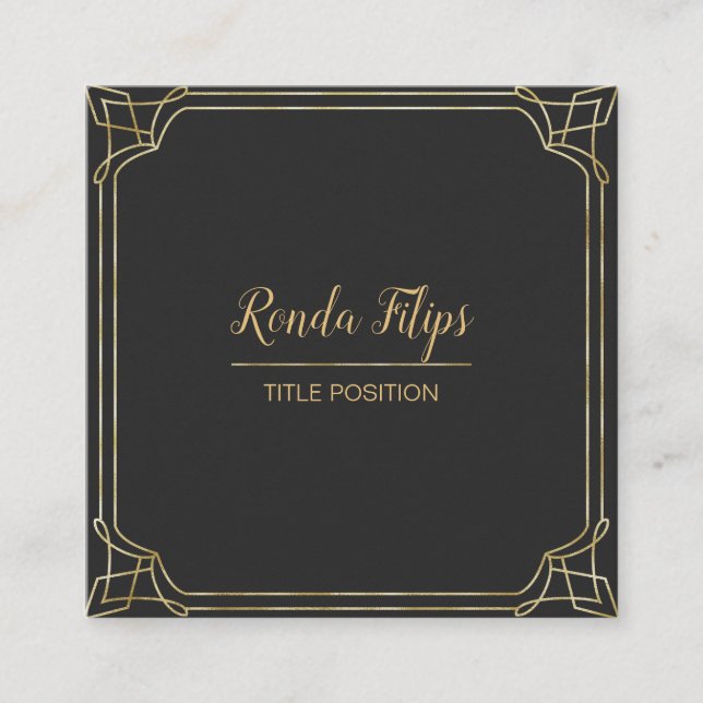 Art Deco Frame Square Business Card (Front)