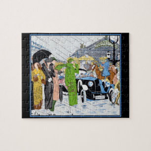 Art Deco French Fashion Paris Scene Jigsaw Puzzle