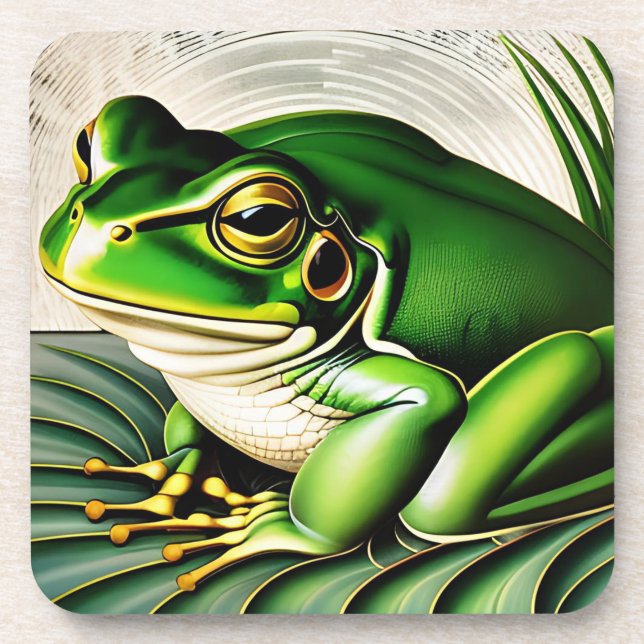 Art Deco Frog Coaster (Front)