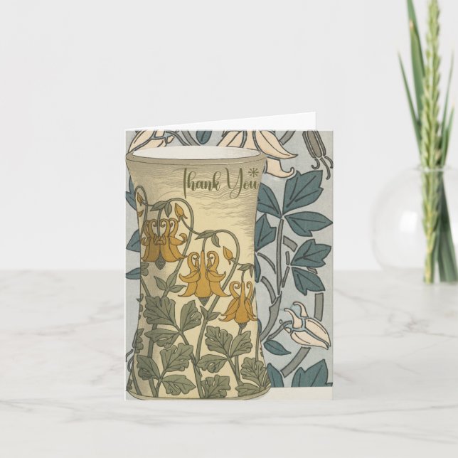 Art Deco Garden Vase Thank You Notes (Front)