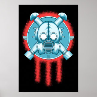 Art Deco Gasmask Trinity Poster