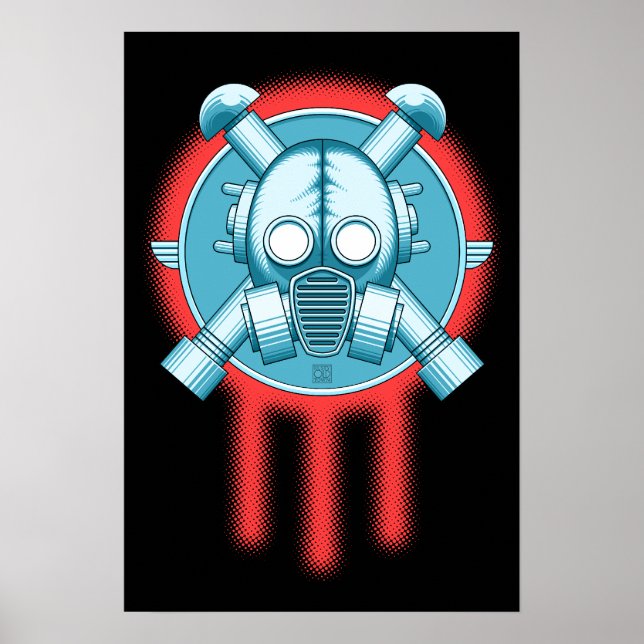 Art Deco Gasmask Trinity Poster (Front)