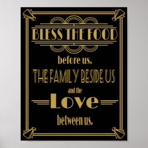 Art Deco Gatsby Bless the food table Poster