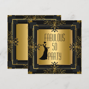 ART DECO Gatsby Fabulous 50 50th Birthday Party 2 Invitation