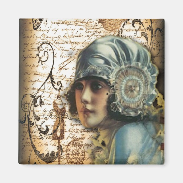 Art Deco Gatsby Girl Paris fashionista Magnet (Front)