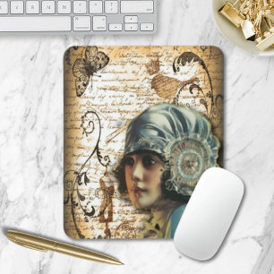 Art Deco Gatsby Girl Paris fashionista Mouse Mat