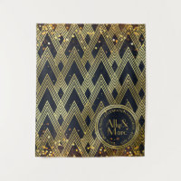 Art Deco Gatsby Glitter Geometric Pattern Monogram