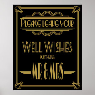 Art Deco Gatsby "Please leave your wishes" print
