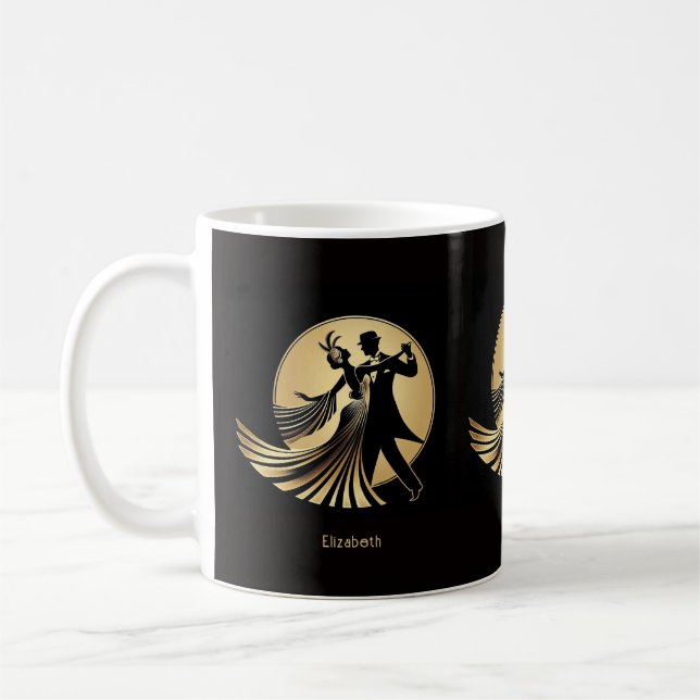 Art Deco Gatsby Roaring 20s Prohibition Gift Name Coffee Mug (Left)