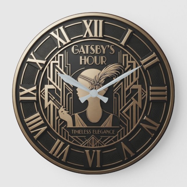Art Deco “Gatsby’s Hour” Large Clock (Front)