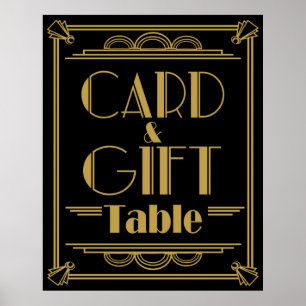 Art Deco Gatsby style Gift and card Table wedding Poster