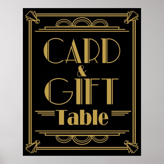 Art Deco Gatsby style Gift and card Table wedding Poster (Front)