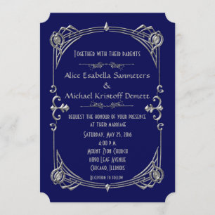 Art Deco Gatsby Style Wedding Invitation Kari 2