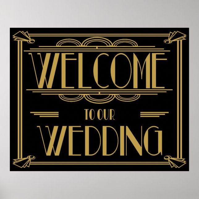 Art Deco Gatsby style "Welcome to our wedding" Poster (Front)