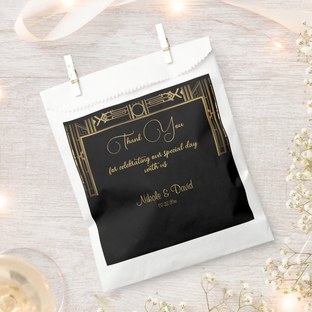 Art Deco Gatsby Wedding  Favour Bags (Clipped)