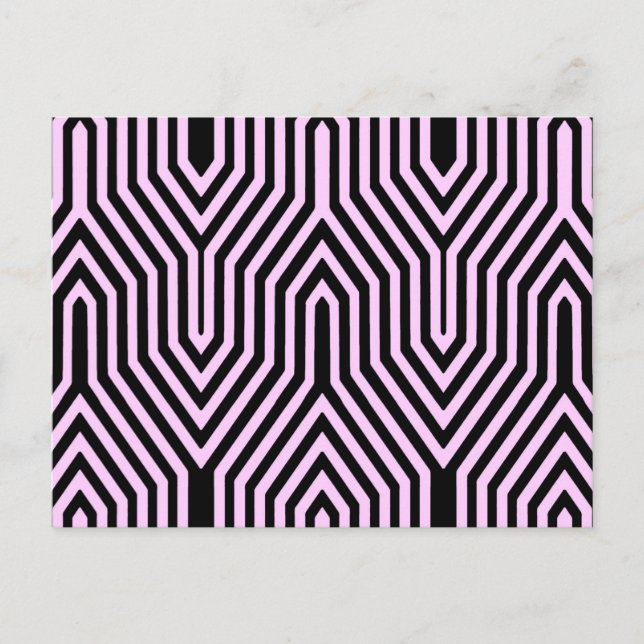 Art Deco Geometric - black and pink Postcard (Front)