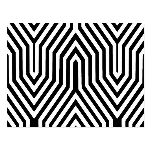 Image of Art Deco Geometric - black and white Postcard