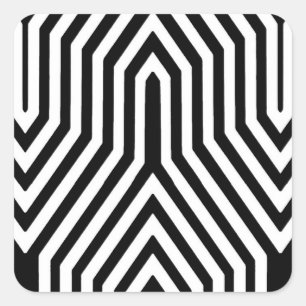 Art Deco Geometric - black and white Square Sticker