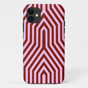 Art Deco Geometric - burgundy and pink iPhone 11 Case