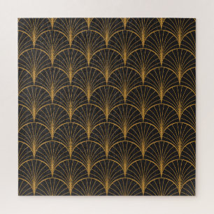 Art Deco Geometric Circles Pattern Jigsaw Puzzle