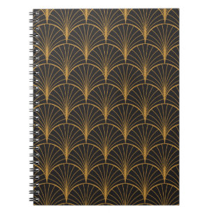 Art Deco Geometric Circles Pattern Notebook