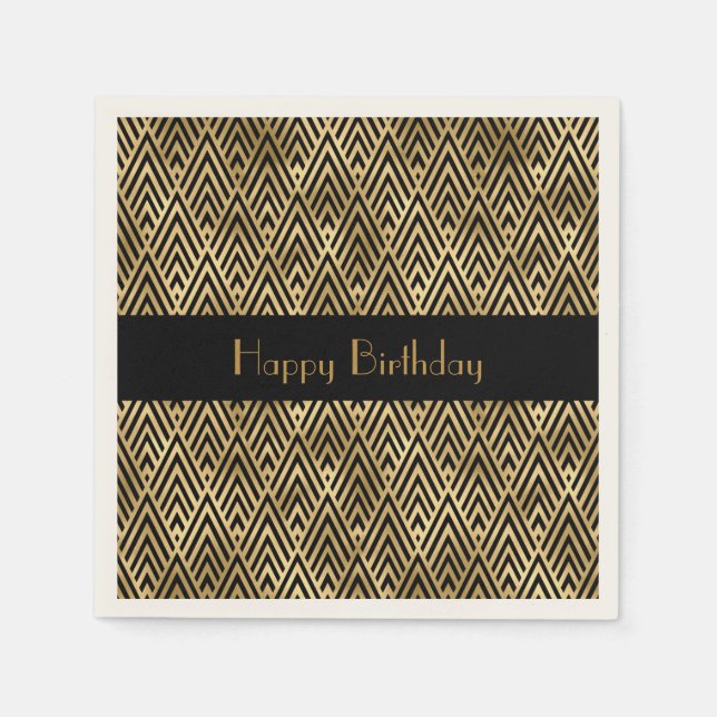 Art Deco Geometric Customisable Party Napkin (Front)