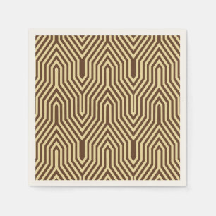 Art Deco Geometric - dark brown and tan Napkin