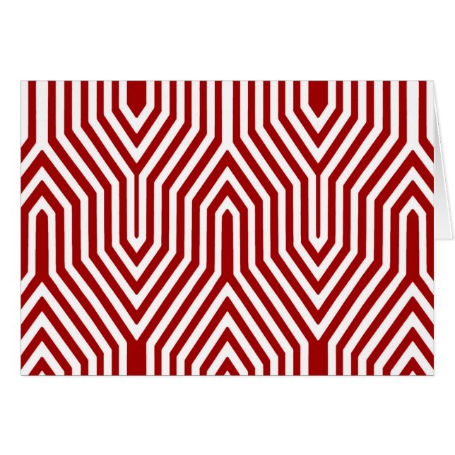 Art Deco Geometric - dark red and white (Front Horizontal)