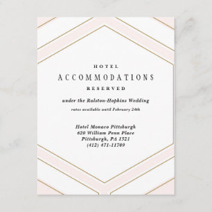 Art Deco Geometric Diamond Wedding Hotel Card